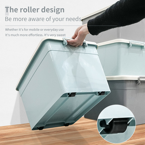 Bán Buôn 32L / 55L Công Suất Lớn Nhiệm Vụ Nặng Nề Hộ Gia Đình Quần Áo Đồ Chơi Thân Cây Lưu Trữ Hộp Tổ Chức Thùng Với Nắp Và Bánh Xe - Product Image 6