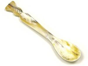 Cuchara de cuerno de búfalo de alta calidad con pulido de espejo Último diseño Mango de ágata Nuevo utensilio elegante - Product Image 2