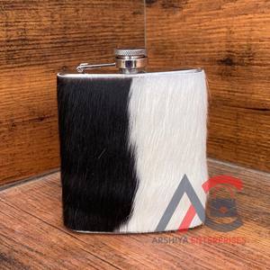 Elegant Design Durable Rustic Cowhide Leather 8oz Liquor <b>Hip</b> <b>Flask</b> Luxury Eco-friendly Genuine Leather Stainless Steel <b>Flask</b> - Product Image 1