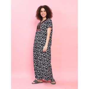 Chemise de nuit 100% coton super douce avec broderie, logo personnalisé et fermeture élastique à la taille, manches courtes, fournie par ODM - Product Image 4