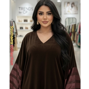 Caftán de Microterciopelo 2025 para Mujer, Vestido de Noche Elegante y Modesto, Silueta en A, Largo hasta el Suelo, Calidad de Exportación, Vestido de Fiesta - Product Image 4