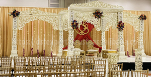 Mandap de mariage vintage tendance, style indien et fidjien, en fibre de verre, léger, démontable, de luxe, traditionnel et personnalisable - Product Image 6