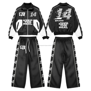 Nuevo Conjunto de Chaqueta y Pantalones Deportivos Personalizados para Hombre con Franja Reflectante, Traje Deportivo Cortavientos de Nailon para Hombre - Product Image 2