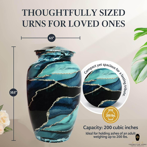 Urnes de crémation enduites Artisan Meena Souvenir élégant et urnes de taille adulte Mémorial à graver étanche - Product Image 5
