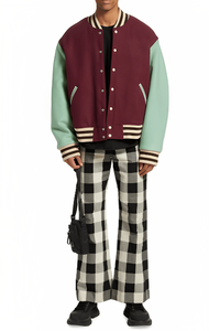 La última chaqueta Varsity de lana con estilo para hombres, tipo de cierre, bolsillos con botones, chaqueta Varsity Bomber de béisbol universitario Letterman para hombres - Product Image 5