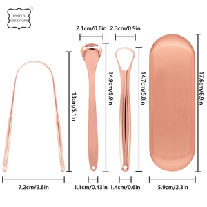 Grattoir de langue en cuivre à usage commercial de haute qualité nettoyeur de langue de mauvaise odeur pour outil dentaire d'haleine fraîche pour l'hygiène quotidienne - Product Image 2