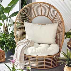 Ensemble complet de chaises suspendues confortables et durables en rotin pour l'intérieur et l'extérieur Design minimaliste pour le salon, le jardin, la terrasse ou la plage - Product Image 3