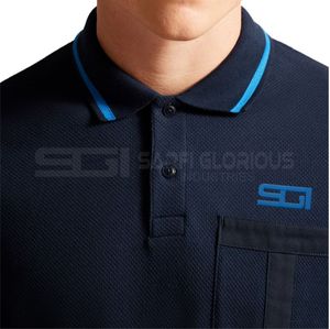 POLO ajustado hecho a medida para hombre con corte estereoscópico 3D Top de manga corta transpirable informal de negocios del fabricante - Product Image 3