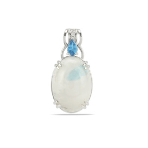 Colgante de Turmalina Paraíba y Apatita Azul con Circonita Blanca en Plata de Ley 10.19 Quilates - Product Image 1