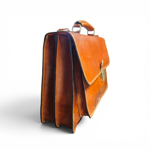 Bolso Bandolera de Piel Auténtica Dorada, Estilo Vintage, Resistente al Agua, con Cierre de Cremallera, Unisex, para Portátil, Maletín, Tamaño XL/L MA - Product Image 2