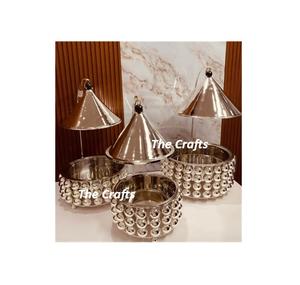 Plat à réchaud classique en acier inoxydable fait main au design fantastique, taille personnalisable pour la vaisselle de mariage et de réceptions - Product Image 4