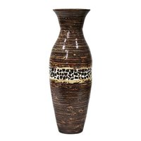 Vas Bunga Lantai Bambu Anyaman Tangan Modern Bohemian Cokelat Harga Terjangkau Ukuran Kustom