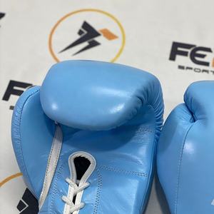 Guantes de Boxeo Profesionales Fly Super Lace Pro X, Color Azul Cielo, para Entrenamiento y Combate, Diseño Personalizado, Guantes de Boxeo para Competencia Fly - Product Image 3