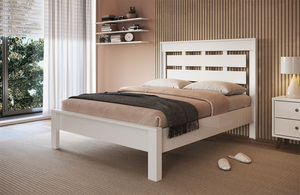 Juego de Cama Decibel Estilo Moderno, Diseño de Panel Blanco, Tamaño Queen para 2 Personas, Muebles Duraderos para Dormitorio Hechos de Tablero de Partículas - Product Image 6