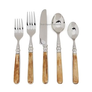 Vente en gros de couverts en métal avec manche en os plaqué argent pour la maison et l'hôtel Vaisselle de table Ensembles de couverts - Product Image 4