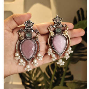 Pendientes de Moda con Diseño de Pavo Real en Dos Tonos, Estilo Tribal, para Mujer - Product Image 1