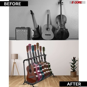 Support de sol pour 5 guitares, 7 emplacements réglables, pour guitares Flying V - Product Image 6