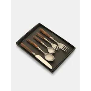 Cuchara con Mango de Madera, Elegante Cubertería de Acero Inoxidable, Perfecta para Comer en Casa, Restaurantes, Hoteles y Decoración de Mesa Rústica - Product Image 5