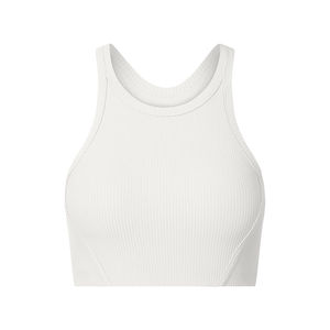 Logo High Round Neck Racerback Yoga <b>Vest</b> Backless Fitness Yoga <b>Bra</b> Ribbed Sports <b>Bra</b> for Women 2026 - Product Image 2