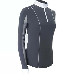 Ropa de equitación de diseño OEM para mujer, camisa de manga larga con cremallera y capa base para montar a caballo - Product Image 6