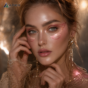 Autocollant de tatouage temporaire métallique doré imperméable pour le corps, le visage, les yeux, bijoux, festival de musique, rave, Halloween, maquillage de fête - Product Image 4