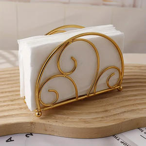 Porte-serviettes en métal en fer de conception simple fini noir pour les décorations de table à manger à la maison porte-serviettes faits à la main - Product Image 5