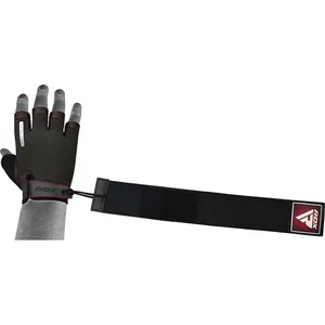 High Quality Customizable <b>Red</b> Half-Finger Fitness <b>Gloves</b> for Workout Weight Lifting Powerlifting-Wholesale - Product Image 2