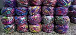 เส้นด้ายไหมส่าหรีทำจากใยไหมส่าหรีหลากสีแต่ละชิ้นขนาด100กรัมทำจากเส้นใยไหมส่าหรี - Product Image 4