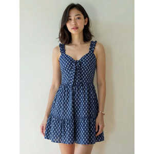 Vestido Mini sin Mangas con Estampado Floral, 100% Algodón, Estilo Gótico, Elegante, para Oficina, con Volantes, Transpirable, Tallas XS-5XL - Product Image 1