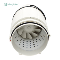 Ventilateur axial en ligne à roulement à billes, faible bruit, haute vitesse 2550 tr/min, pales en plastique, 220V 50Hz, OEM pour cuisine et salle de bain domestiques