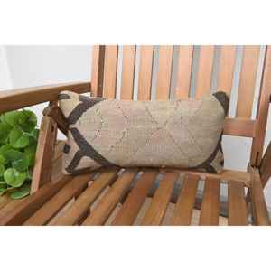 Oreiller en laine Kilim Beige 8x16 pouces luxe rustique Vintage Floral jeter oreiller tissé Technique Portable pour canapé literie - Product Image 1