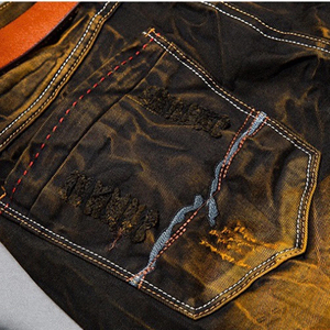 กางเกงยีนส์ใส่ไปงานปาร์ตี้สำหรับผู้ชายกางเกงยีนส์แนวสตรีทสุดอินเทรนด์ดีไซน์ใหม่ - Product Image 3