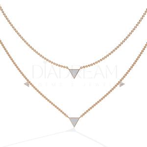 Collier de luxe pour femme en argent 925 avec double triangle et pierre précieuse Moissanite, idéal pour un cadeau de mariage ou d'anniversaire - Product Image 5