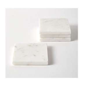 Handmade Square White <b>Marble</b> Tea Coaster New Design <b>Table</b> Top Mat for <b>Coffee</b> and Tea Direct Manufacturer - Product Image 2