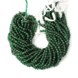 天然6毫米尺寸绿色金星圆珠宽松宝石抛光珠子手工工艺饰品