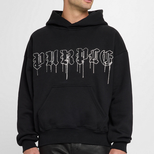 Sweat à capuche épais en éponge française surdimensionné personnalisé pour hommes polaire lourde strass coton mélangé imprimé brodé teint uni - Product Image 4