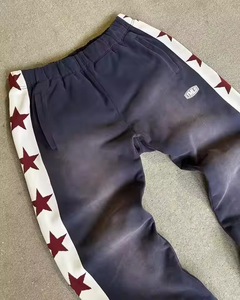 2025 Custom Acid <b>Wash</b> Wide Leg Baggy Track Stacked Sweat Streetwear Flared Sweatpants Men's Pants & Trousers for Mens - Product Image 2