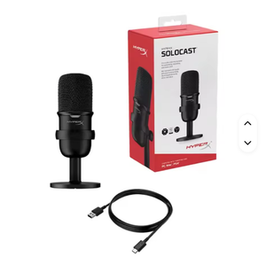 Micrófono para Juegos con Cable USB Hyper X SoloCast, Condensador, Patrón Polar Omnidireccional, Luces LED, Cancelación de Ruido, Sonido Envolvente - Product Image 1