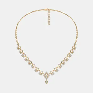 Collier de mariage en or massif 14K avec diamant Cadeau de fiançailles pour les anniversaires de femmes avec Moissanite comme pierre principale - Product Image 1