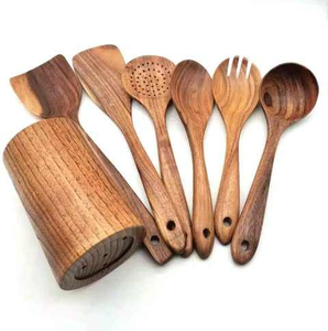 Soporte para Utensilios de Cocina de Madera Maciza de Acacia, Pulido Espejo, Duradero y Ecológico, para Cucharas y Espátulas - Product Image 2