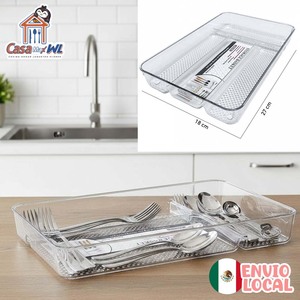 CASAMAX WL AA-2553 Cestello Portaposate Classico in Rattan, Soluzione per Cassetti da Cucina, Lavabile in Lavastoviglie, Impilabile - Product Image 1