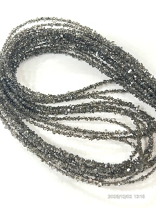 Cuentas de Cuarzo Herkimar con Recubrimiento de Diamante, Color Gris Oscuro Natural, Calidad AAA, Tamaño 2-3 mm - Product Image 1