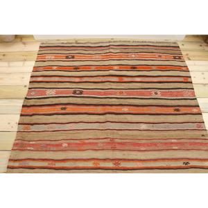 Tapis de 4,5 x 7,1 pieds, tapis turc vintage, tapis en laine orange - Product Image 3