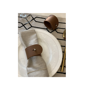 Servilleteros de cuero de los fabricantes Hebilla de servilleta simple Serie de servilleteros ahuecados Forma redonda - Product Image 1