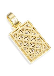 จี้เงินแท้ 925 ชุบทอง 14K รูปทรงสี่เหลี่ยมผืนผ้า ประดับด้วยเพชรโมอิสซาไนต์ทรงกลมเจียระไนแบบบริลเลียนท์ สไตล์ฮิปฮอป ของขวัญสำหรับทุกเพศ ชุบโรเดียม - Product Image 3