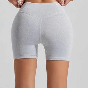 Short de Yoga de Compression à Fermeture Élastique Taille Haute pour Femmes Séchage Rapide Respirant Spandex/Nylon Logo Personnalisé Leggings de Couleur Unie - Product Image 5