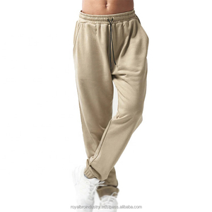 Men's Lightweight High Waist Flare <b>Jogger</b> Pants Fleece Cotton Drawstring Wholesale Canvas Sweatpants Loose Fit High Quality - Product Image 1