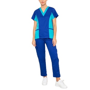 Premium Knitted Fabric Polyester Unisex Nursing Uniforms Short Sleeve Loose Fit 2026 Design Stylish Low MOQ <b>Scrub</b> <b>Sets</b> - Product Image 1