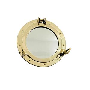 Espejo de pared de ojo de buey de latón de estilo náutico, ventana de barco marítimo montada, decoración interior para el hogar - Product Image 1