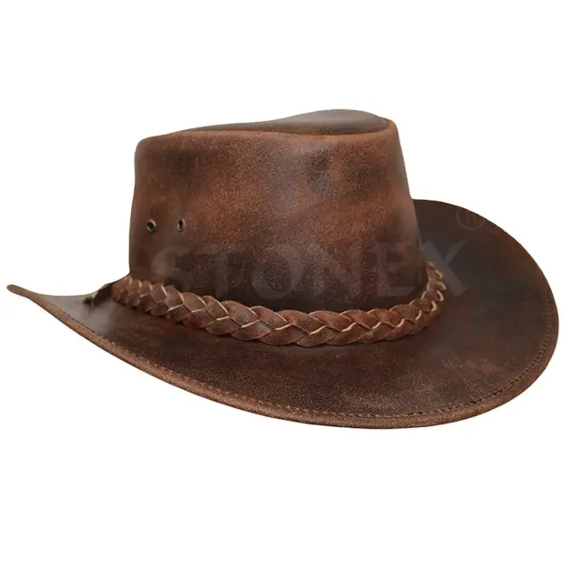 Brown Chapéus De Couro Genuíno E Moda Cowboy Chapéus Para Homens E Mulheres Best Selling Horse Riding Hats